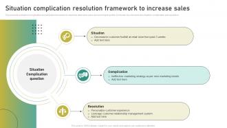 Situation Complication Resolution Framework To Increase Sales