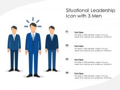 Situational leadership icon with 3 men