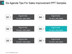 Six agenda tips for sales improvement ppt samples