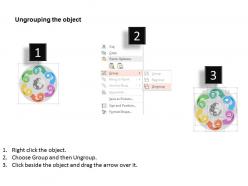 Six arrow global circular chart flat powerpoint design