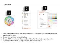 Six arrow global circular chart flat powerpoint design