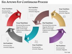 Six arrows for continuous process powerpoint templates