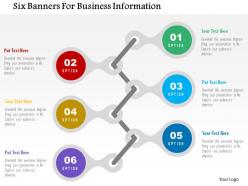 Six banners for business information flat powerpoint design
