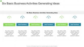 Six Basic Business Activities Generating Ideas In Powerpoint And Google Slides Cpb