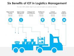Six benefits of iot in logistics management