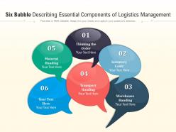 Six bubble describing essential components of logistics management