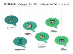 Six Bubble Infographic For Different Sources Of Advertisement