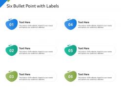 Six bullet point with labels