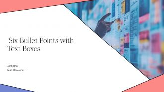 Six Bullet Points With Text Boxes PPT Slides AT