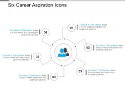 Six career aspiration icons powerpoint slide show