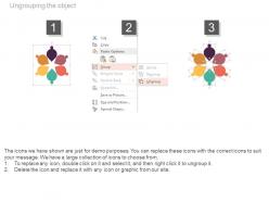 Six circle process flow for business agenda flat powerpoint design