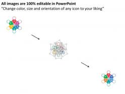 Six circles in gear design with icons for process management flat powerpoint design