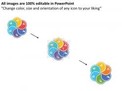 Six circular boxes with icons process flow flat powerpoint desgin
