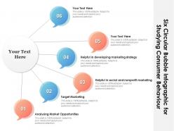 Six circular bubble infographic for studying consumer behaviour