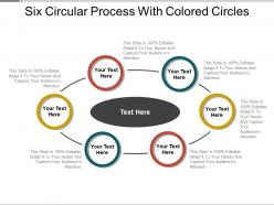 Six circular process with colored circles