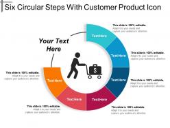 Six circular steps with customer product icon