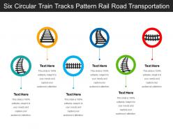 Six circular train tracks pattern rail road transportation