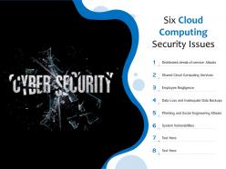 Six cloud computing security issues