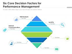 Six core decision factors for performance management