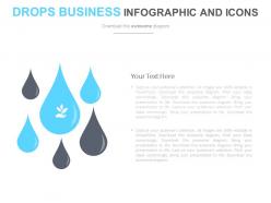 Six drops business infographics and icons flat powerpoint design