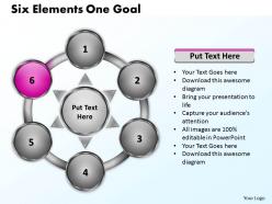 Six elements one goal powerpoint templates graphics slides 0712