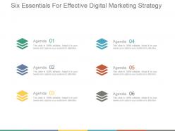 Six Essentials For Effective Digital Marketing Strategy Powerpoint Slides