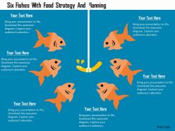 Six fishes with food strategy and planning flat powerpoint design