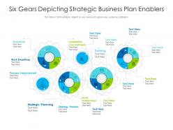 Six gears depicting strategic business plan enablers