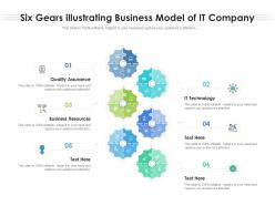 Six gears illustrating business model of it company
