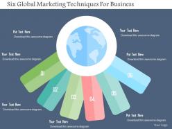 Six global marketing techniques for business flat powerpoint design