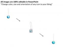 Six hanging globes for gravity effect ppt presentation slides