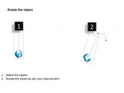 Six hanging globes for gravity effect ppt presentation slides