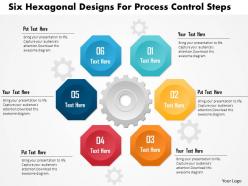 Six hexagonal designs for process control steps powerpoint template
