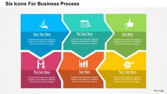 Six icons for business process flat powerpoint design