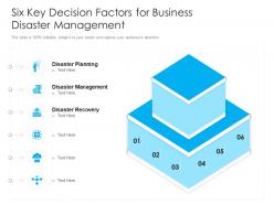 Six key decision factors for business disaster management