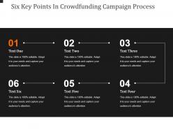 Six key points in crowdfunding campaign process powerpoint slide information