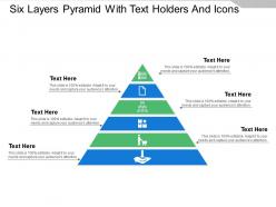 Six layers pyramid with text holders and icons