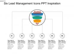 Six lead management icons ppt inspiration