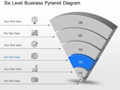Six level business pyramid diagram powerpoint template slide