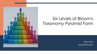 Six Levels Of Blooms Taxonomy Pyramid Form PPT Demonstration AT