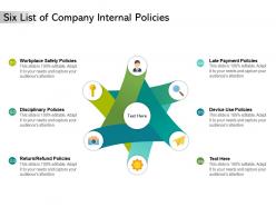 Six list of company internal policies
