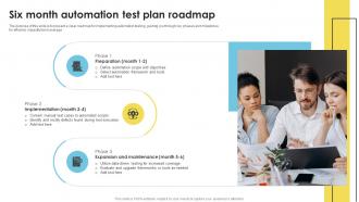 Six Month Automation Test Plan Roadmap
