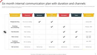 Six Month Communication Plan Powerpoint Ppt Template Bundles