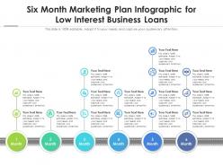 Six month marketing plan for low interest business loans infographic template