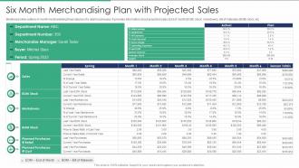 Six Month Merchandising Plan With Projected Sales