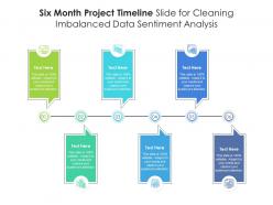 Six month project timeline slide for cleaning imbalanced data sentiment analysis infographic template