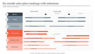 Six Month Sales Plan Roadmap With Milestone