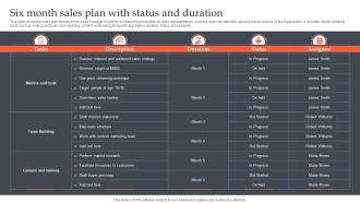 Six Month Sales Plan With Status And Duration