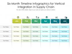 Six month timeline for vertical integration in supply chain infographic template
