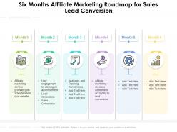 Six months affiliate marketing roadmap for sales lead conversion